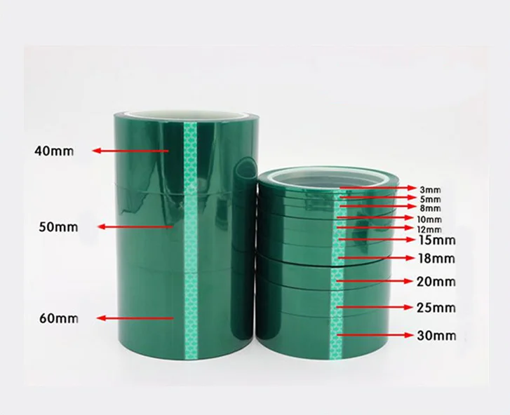 Green Single Sided Silicone High temperature adhesive tape Polyester high temperature resistant masking tape