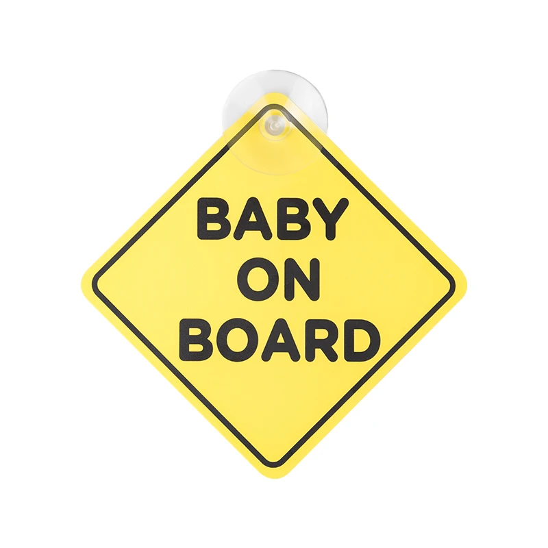 1PC Customizable Size Plastic Baby on Board Warning Signs Suction Cup Stickers Car Body Safety Letters Logo Body Stickers