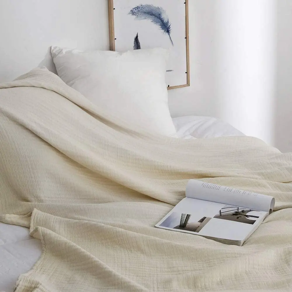 100% Cotton Throw Blanket Manufacture Knitted Throw Blanket Modern Warm blanket