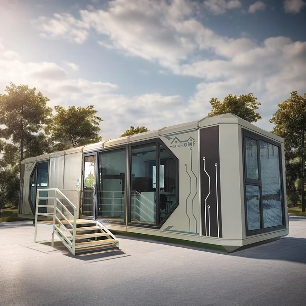 Detachable Container Coffee Shop 40FT Prefabricated Container Homes aluminum veneer Container House