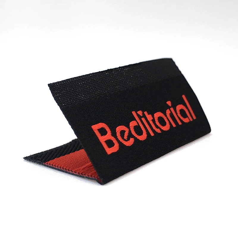 Custom Personalised Fabric Small OEKO-TEX Garment Hemtags Damask Inner Neck Sleeve Tags Woven Hem Labels