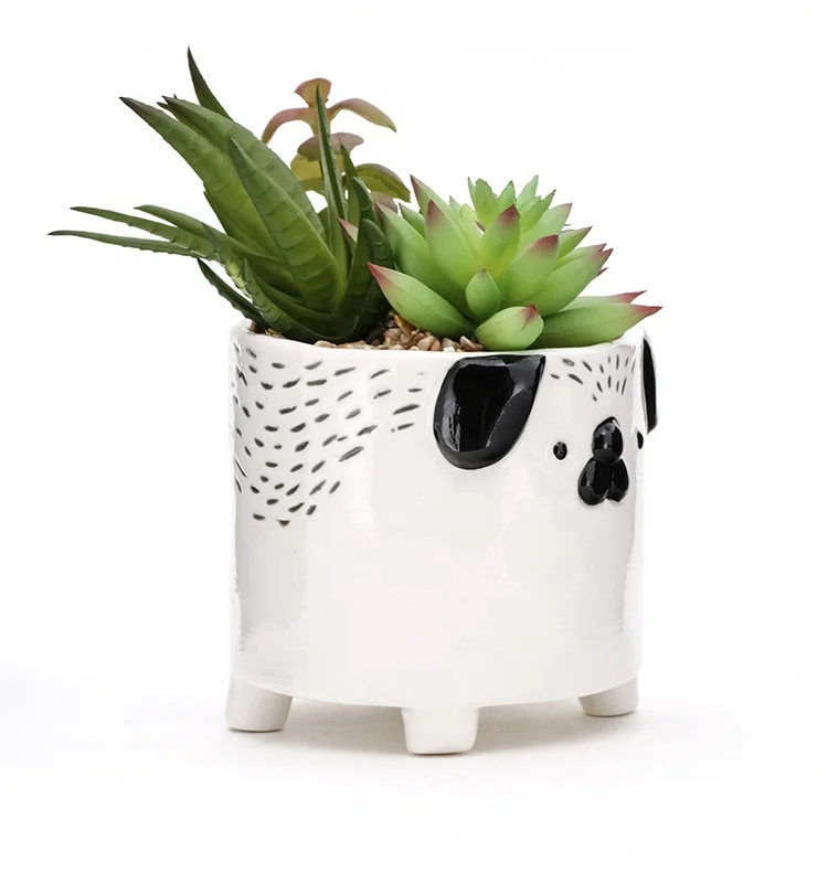 
Best selling 3d animal instagram ceramic mini succulent plant pot customized 