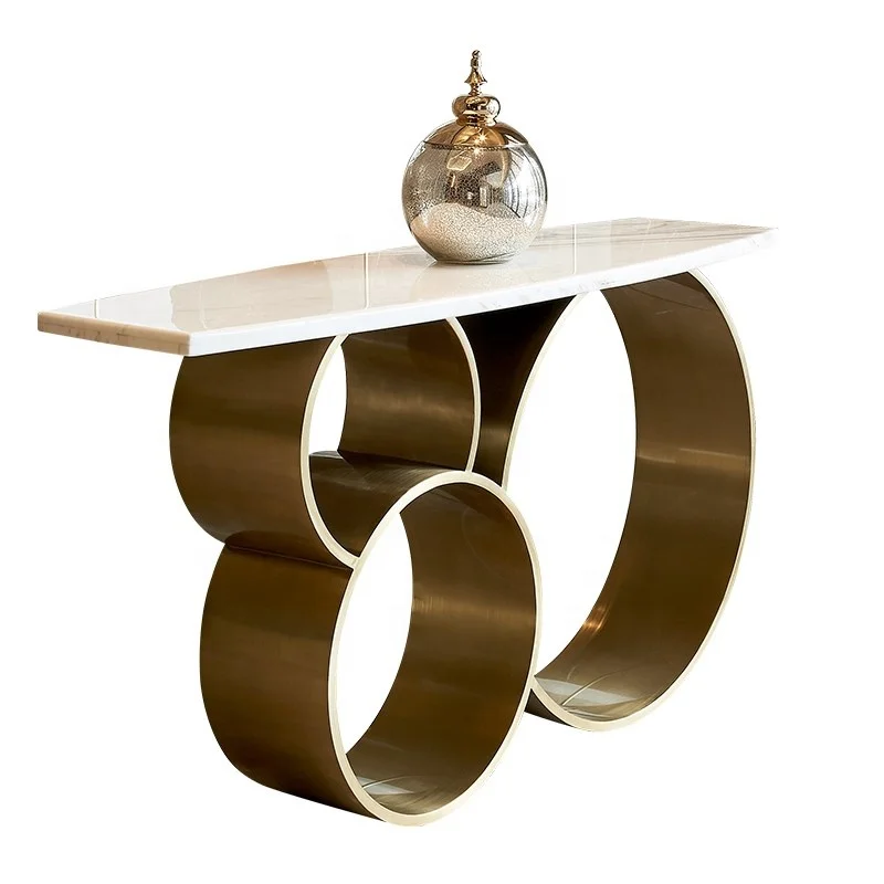 Premium Quality Marble Top Italian Modern White Console Table Luxury