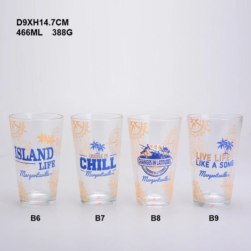 Factory Wholesale Custom Logo Shaped Printing  Pint Craft  Beer Glass Cup Water tea juice cup