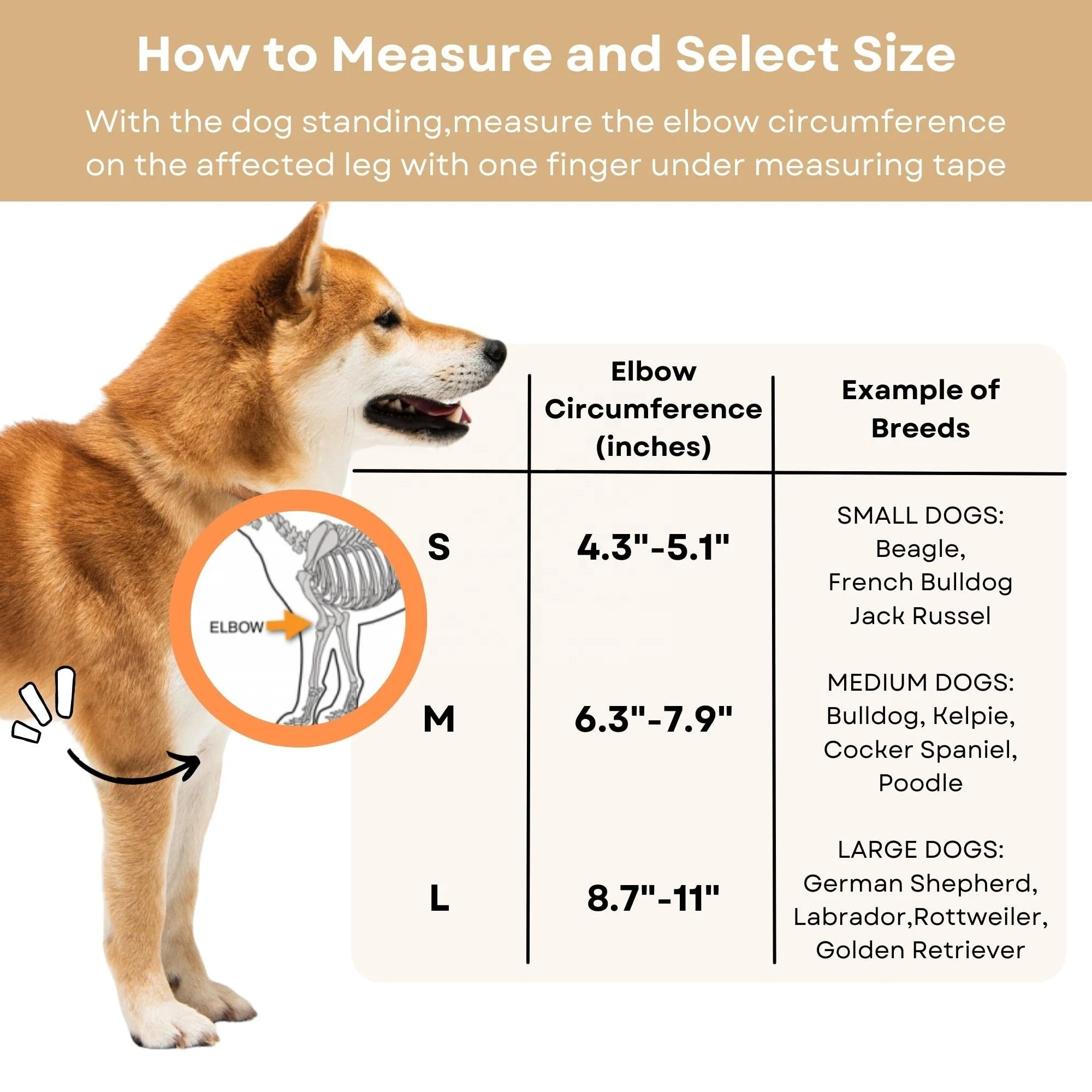 Dog Elbow Brace Protector Pads for Canine Elbow and Shoulder Front Leg Support for Dysplasia, Hygroma Osteoarthritis elbow brace