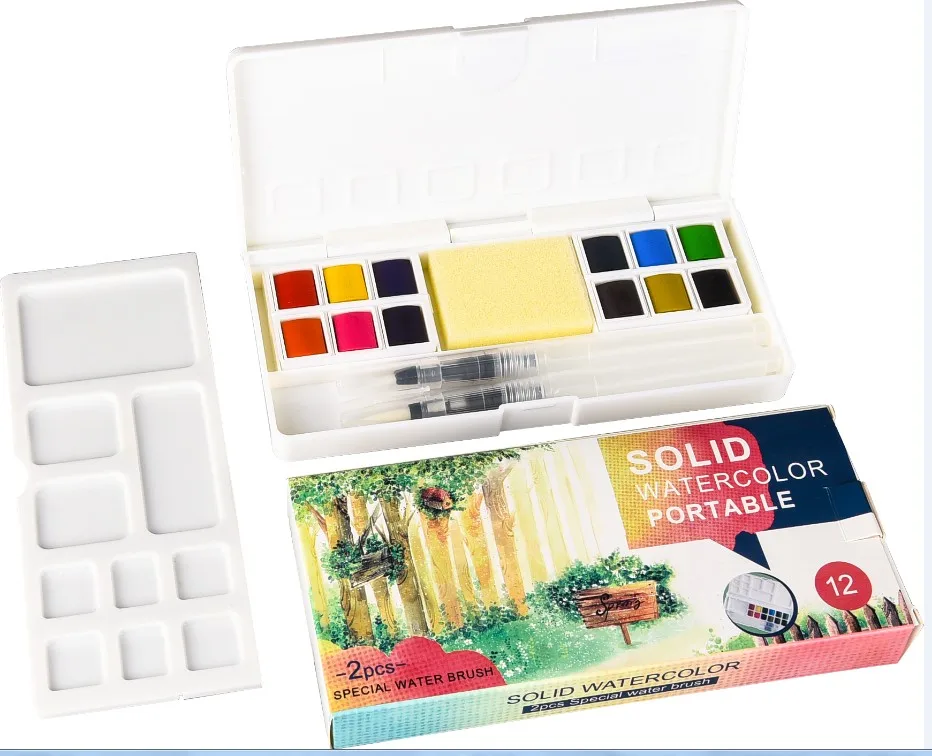 High Quality 24 Colors Artist Watercolor Paint Set Acrylic Paint With a Free Brush for Drawing
