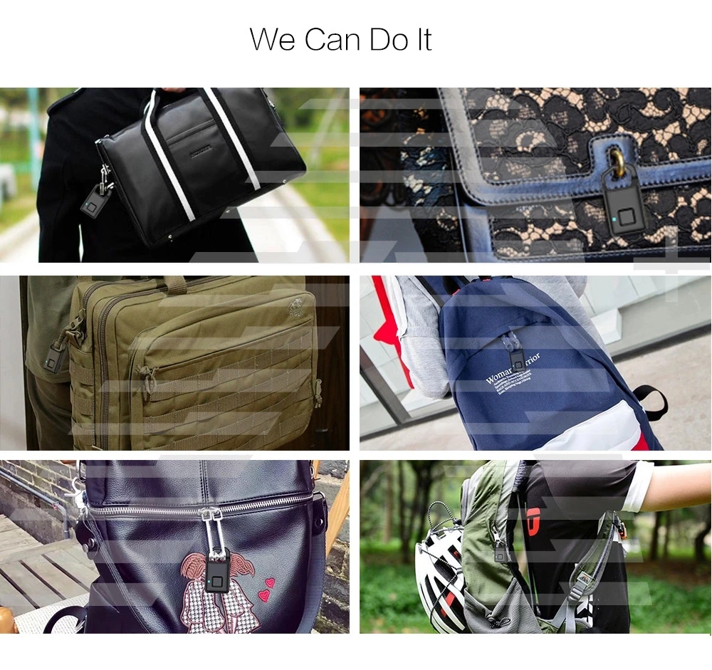 P4 mini smart finger print padlock waterproof IP67 USB charger fingerprint door lock