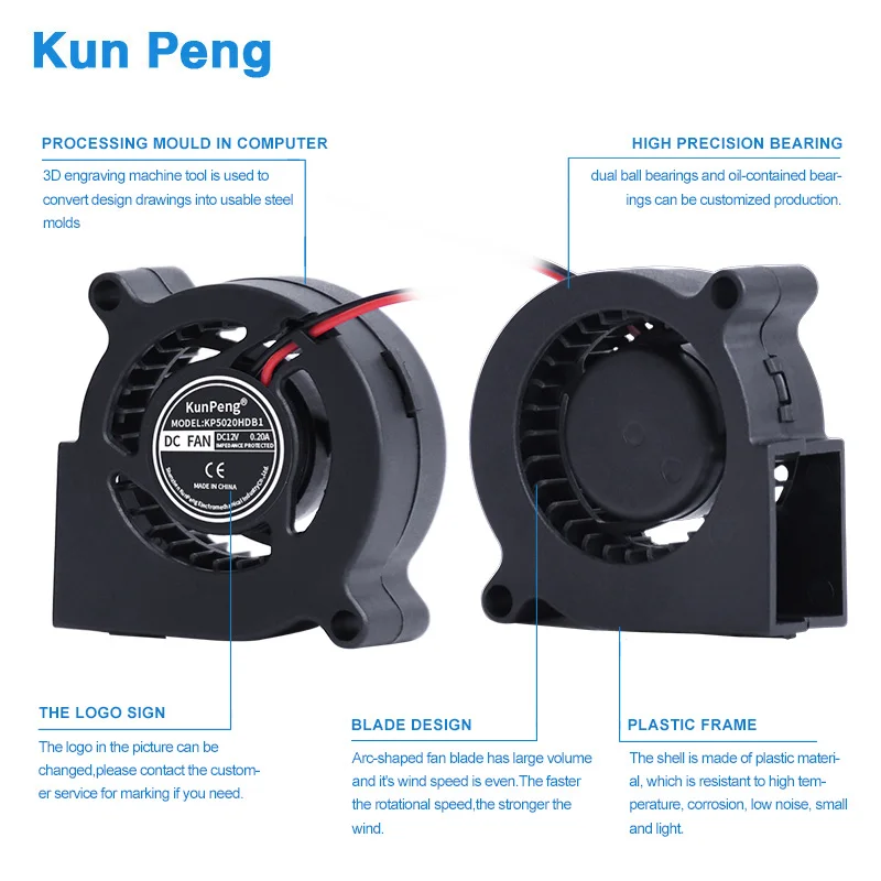 Centrifugal fan 5020 dc axial fan blower 50*50*20 12v dc blower 12V