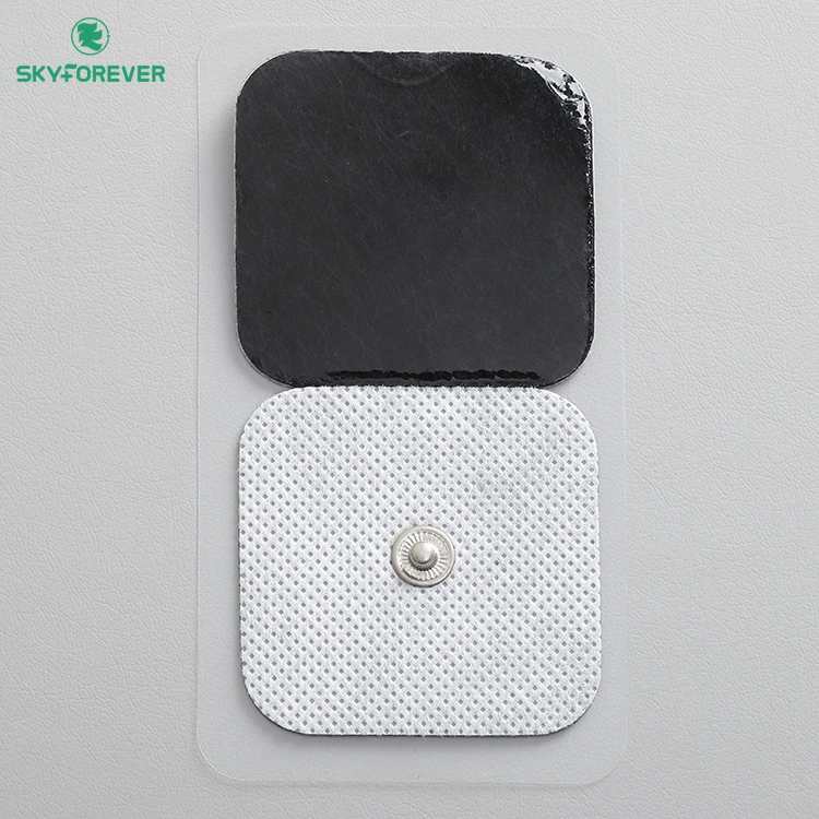 SKYFOREVER Factory price high-conductivity 50*50MM TENS PADS 3.5/3.9MM snap adhesive electrodes pads for ems/tens machine