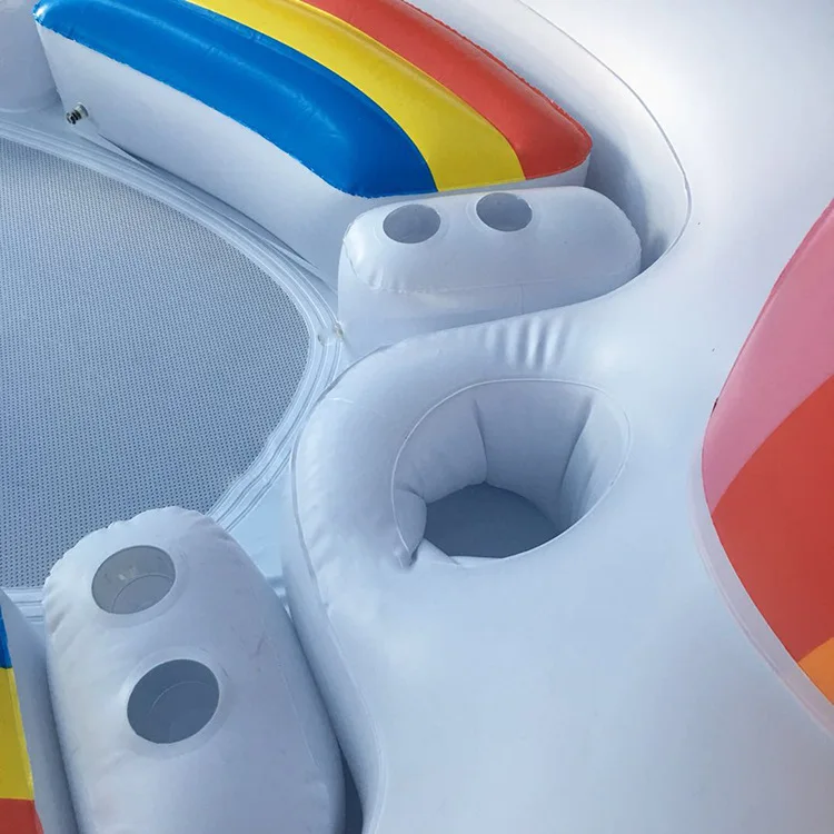 inflatable pool float large Unicorn Party Island for 6 person