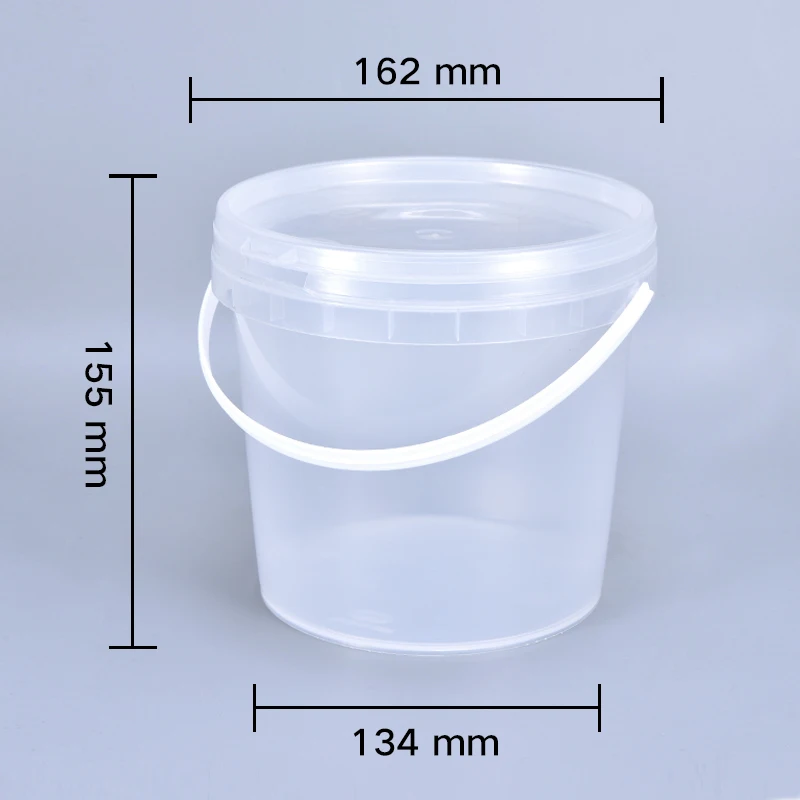 
UMETASS Wholesale Food Grade 2L Plastic Pail Round Bucket Container For Food Biscuit Popcorn Paint 