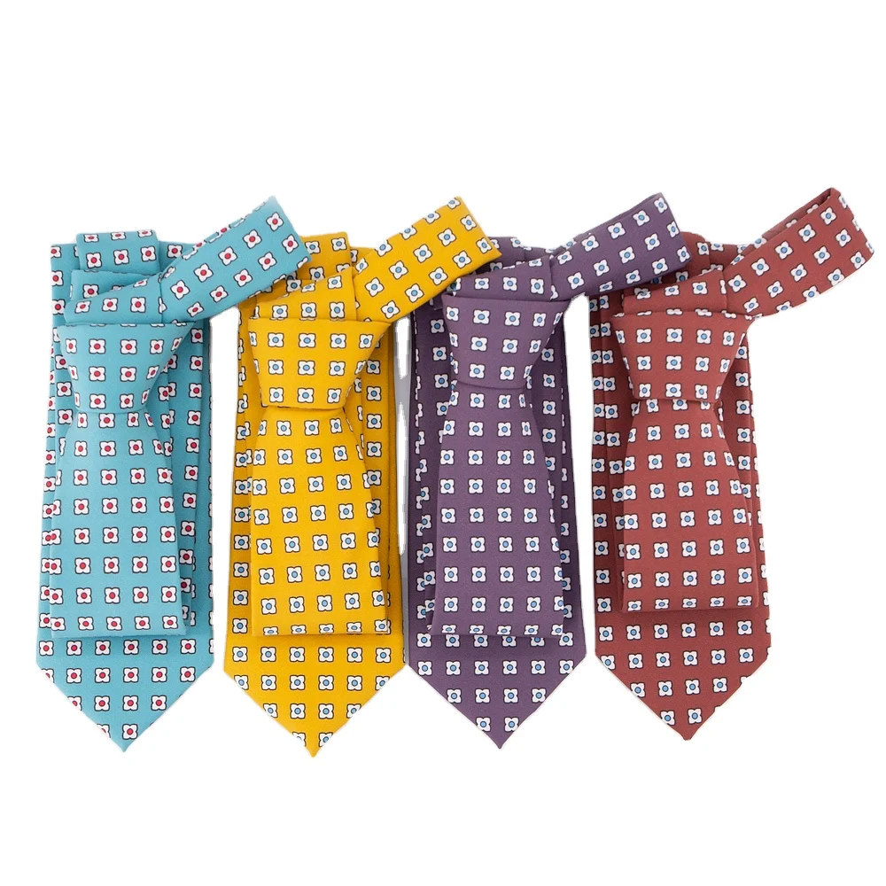 JinBan Repreve RPET Fabric Handsome Printing Silk Ties Men Necktie