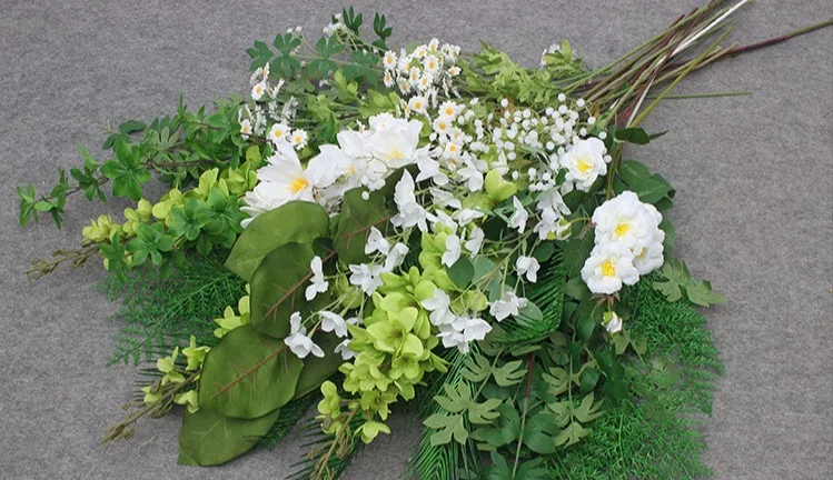 Wedding Decoration Artificial Green Leaves Flowers Arrangement Artificial Real Touch Feeling Green Flower For Wedding