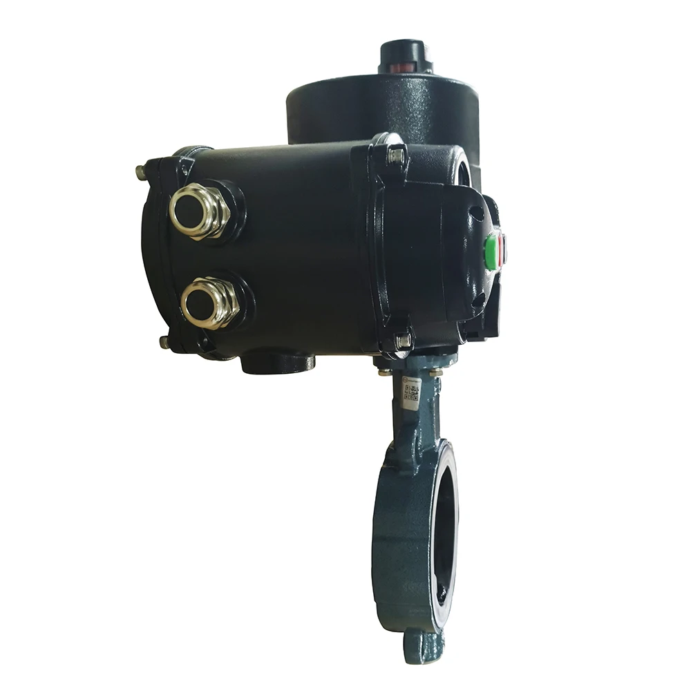 Electric flow control valve butterfly valve with HOM electric actuator using planetary gear AC220V ,IP67 at least