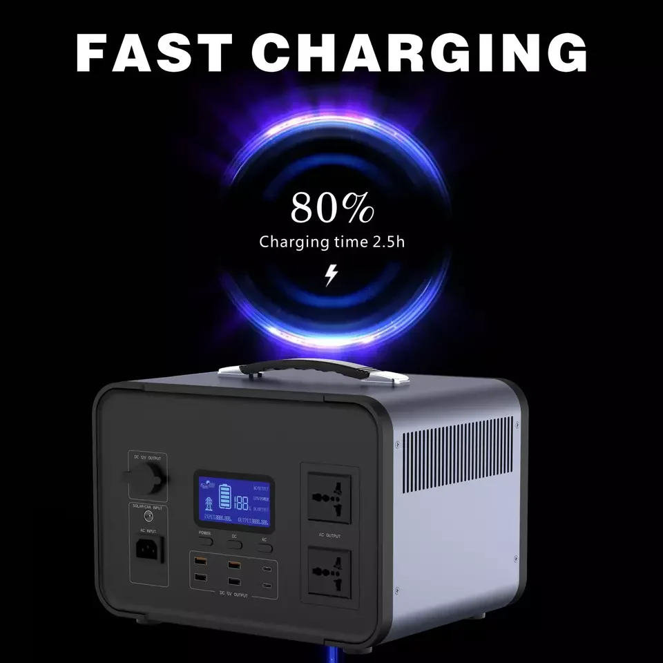 Best Selling Durable Using  Rated 1000W Peak 2000W 1000W portable solar power station Power Station