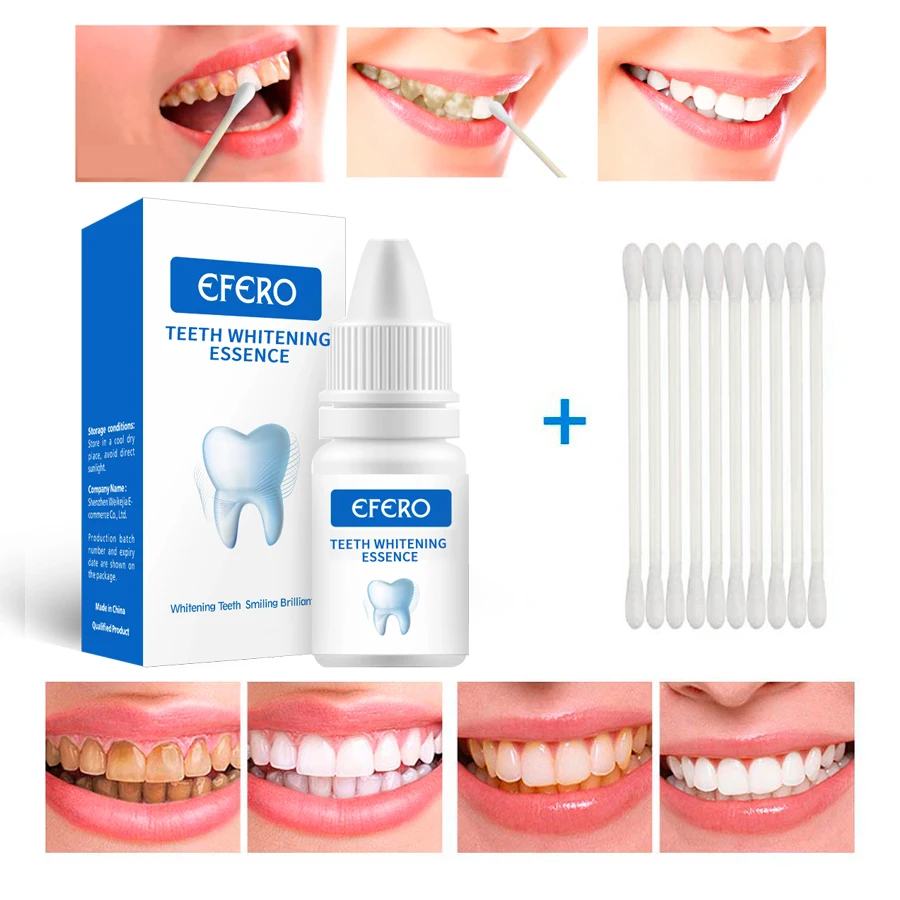 EFERO Teeth Whitening Essence Powder Clean Oral Hygiene Whiten Teeth Remove Plaque Stains Fresh Breath Oral Hygiene Dental Tools