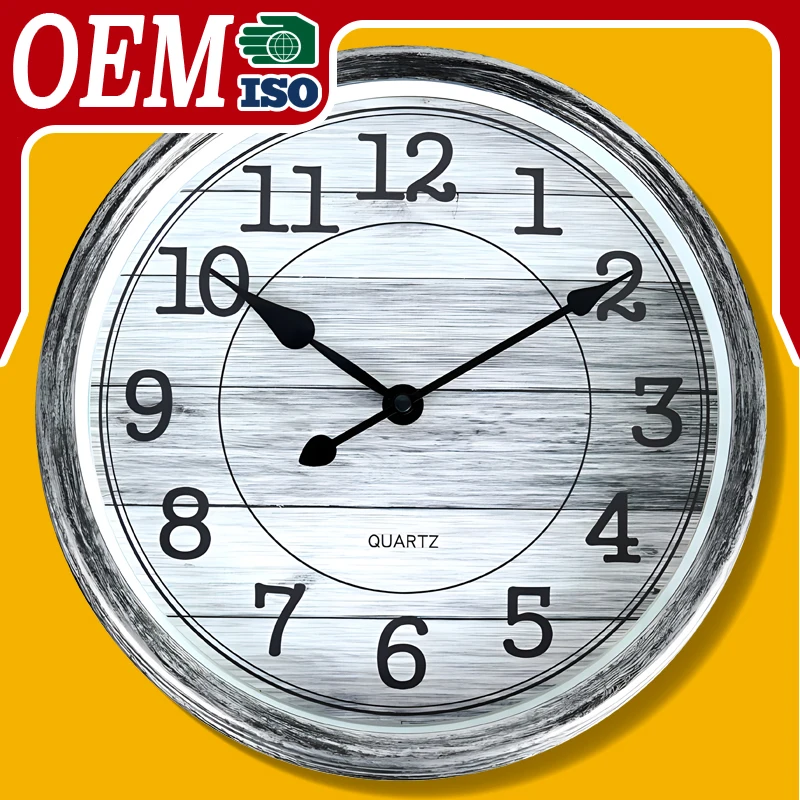 12-Inch Retro Wall Clock Luxury 30cm Home Decor Customized ABS Plastic Quartz Hanging Seat Manufactured Luxury Home Decorations