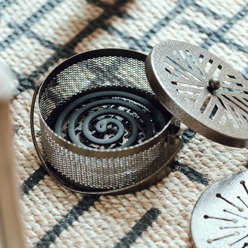Light Luxury Mosquito Repellent Holder Portable Metal Mosquito Coil Box Camping  Mosquito Incense  Holder