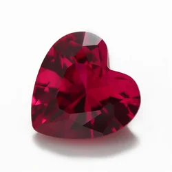4*4-12*12mm 5A Wholesale Synthetic Ruby  Factory Price heart shape 5# ruby loose gemstones Corundum