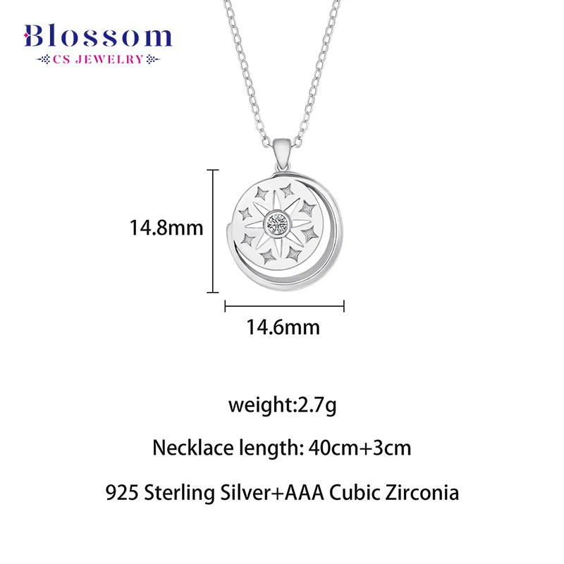 2021 Necklace Picture 925 Silver 18k Gold Plated Round Disc Star Waterproof Customised Necklace
