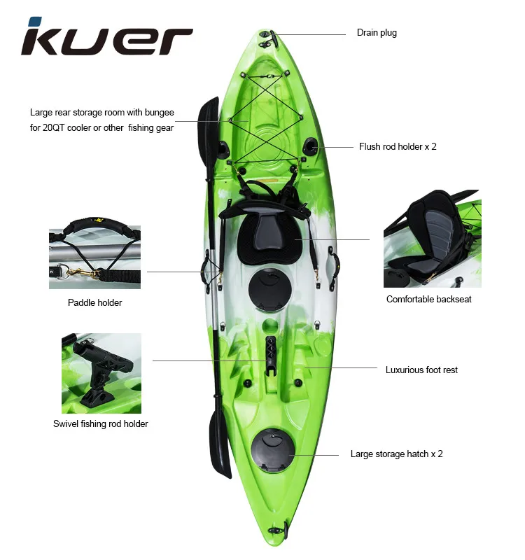 premium manufacturer new design single sot type 10ft fishing ningbo kayak pedal drive