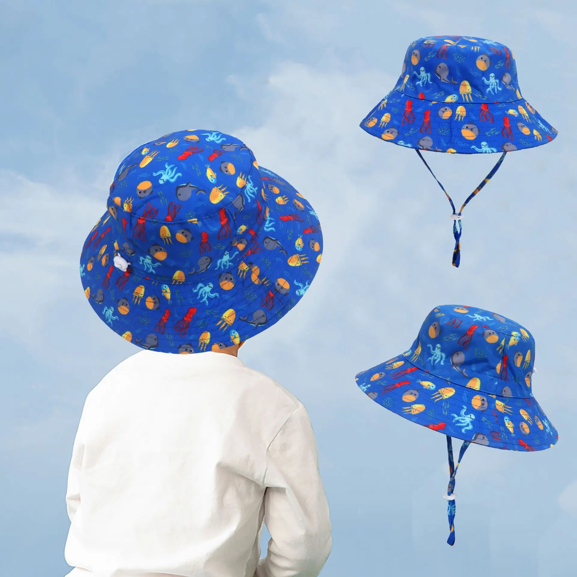 Summer Baby Sun Hat Baby Sun Hat for Girls and Boys Outdoor Neck Ear Cover Anti UV Kids Beach Caps Bucket Cap