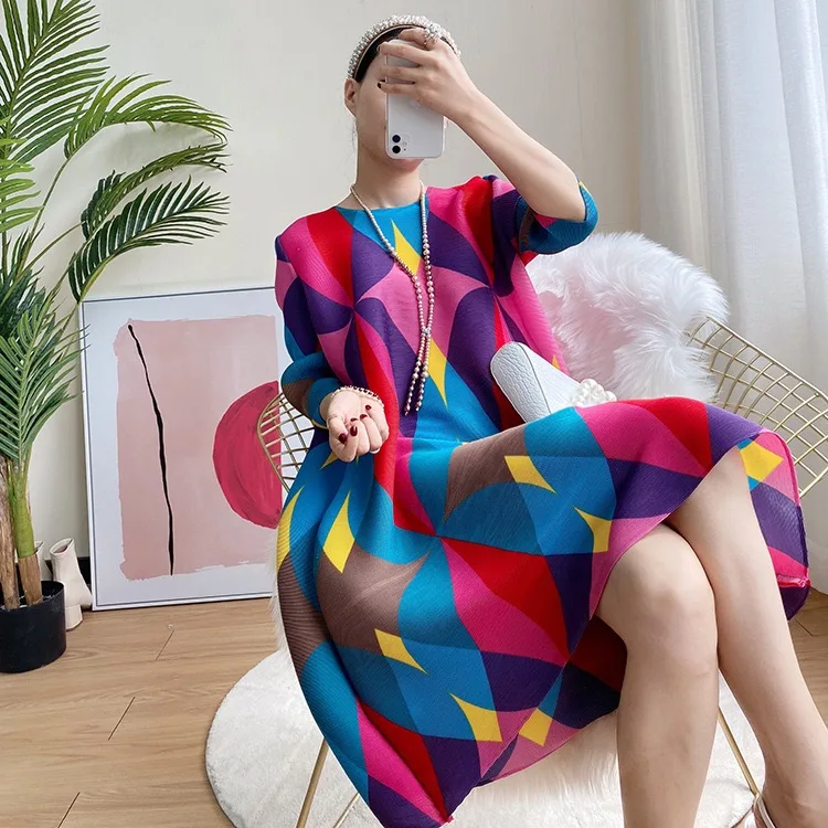 2021 New Trending Geometry Casual Sleeveless plus size women Dress