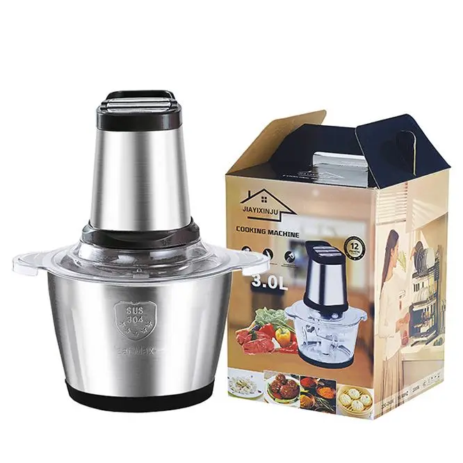 Multifunction Kitchen Electric Vegetable fruit blender chopper, food grade 2L 3L Meat Grinder with glass bowl/