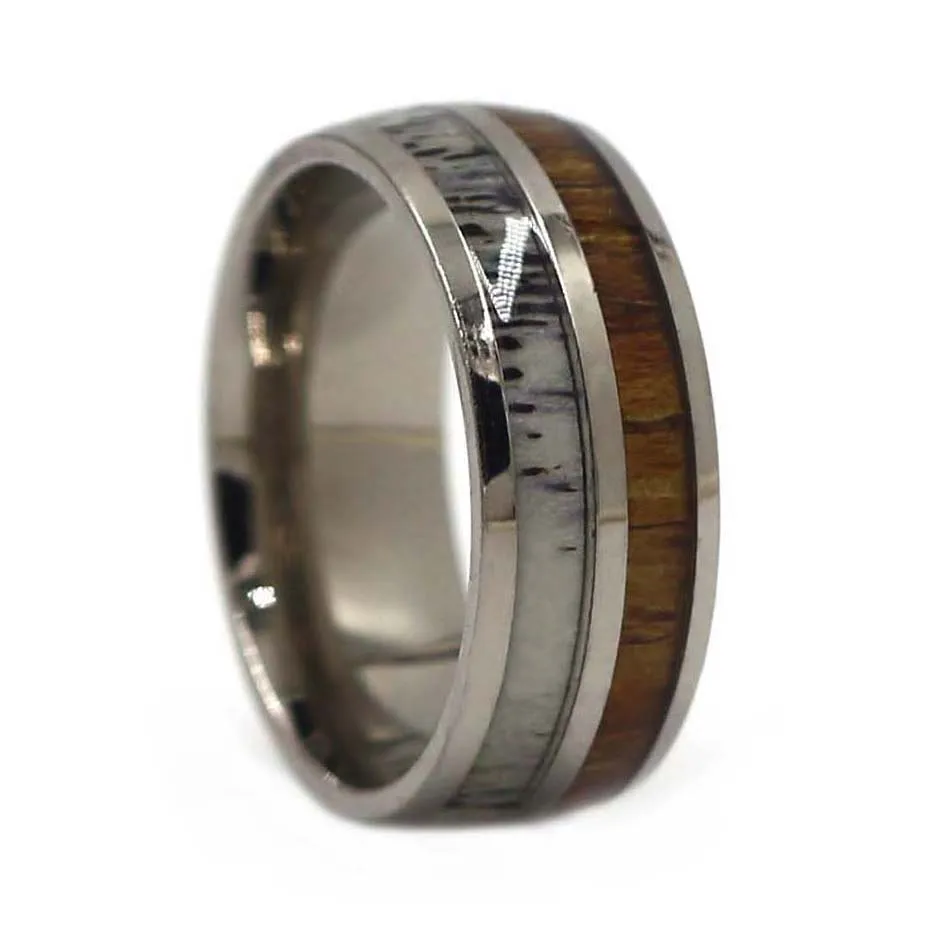 
Fashional titanium+wooden ring natural wedding bands 