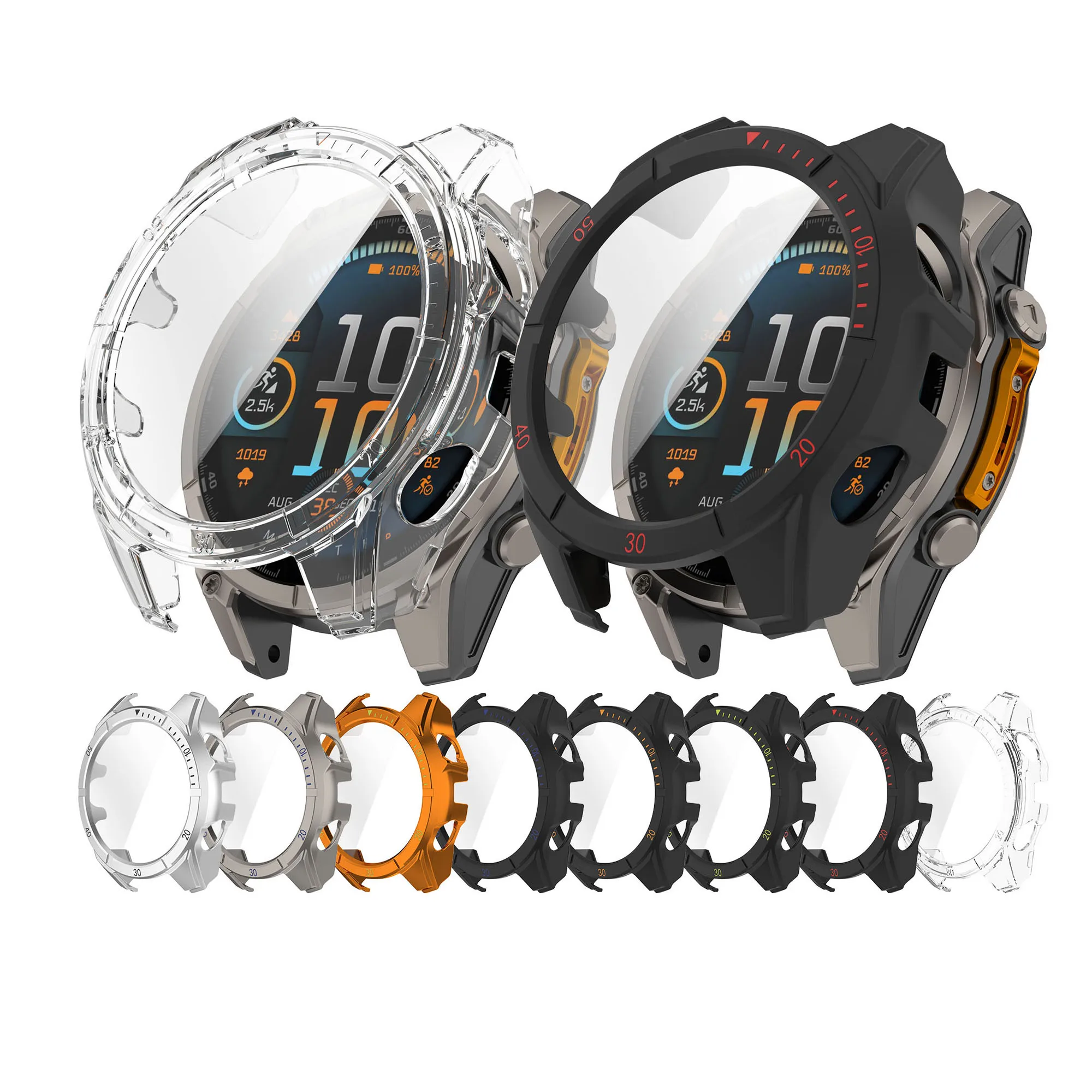 Tschick закаленное стекло + чехол для Garmin Fenix 8 43 мм 47 51
