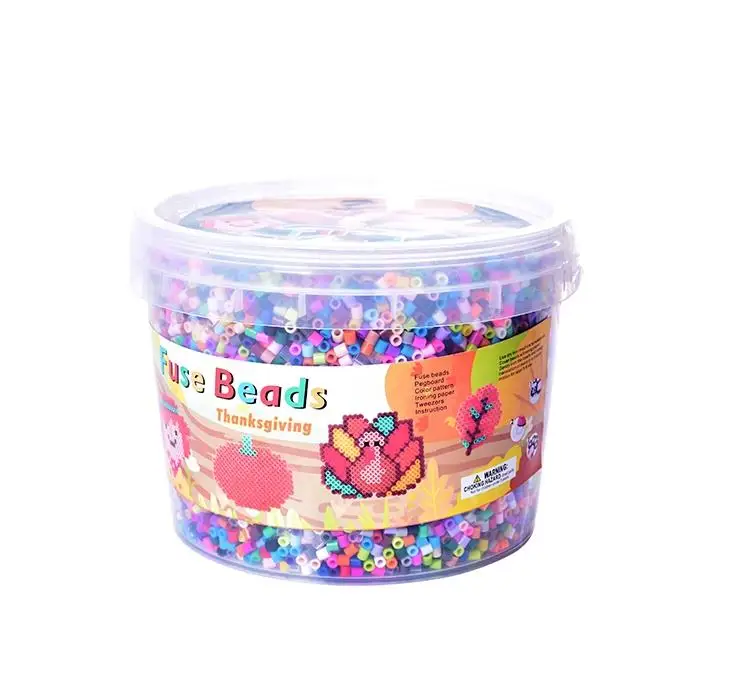 Factory Direcr Sale Storage Bucket Ironing Beads Diy Kids Educational Toys 1390g Hama Perler Beads 5mm Fuse Beads For Kids