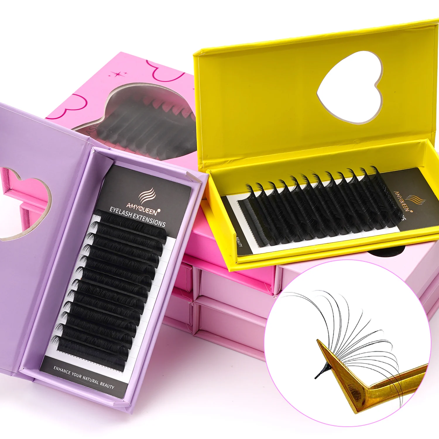 High Quality Korean Pbt Lash Extension 20row Vegan Matte Black Volume Eyelash Extensions