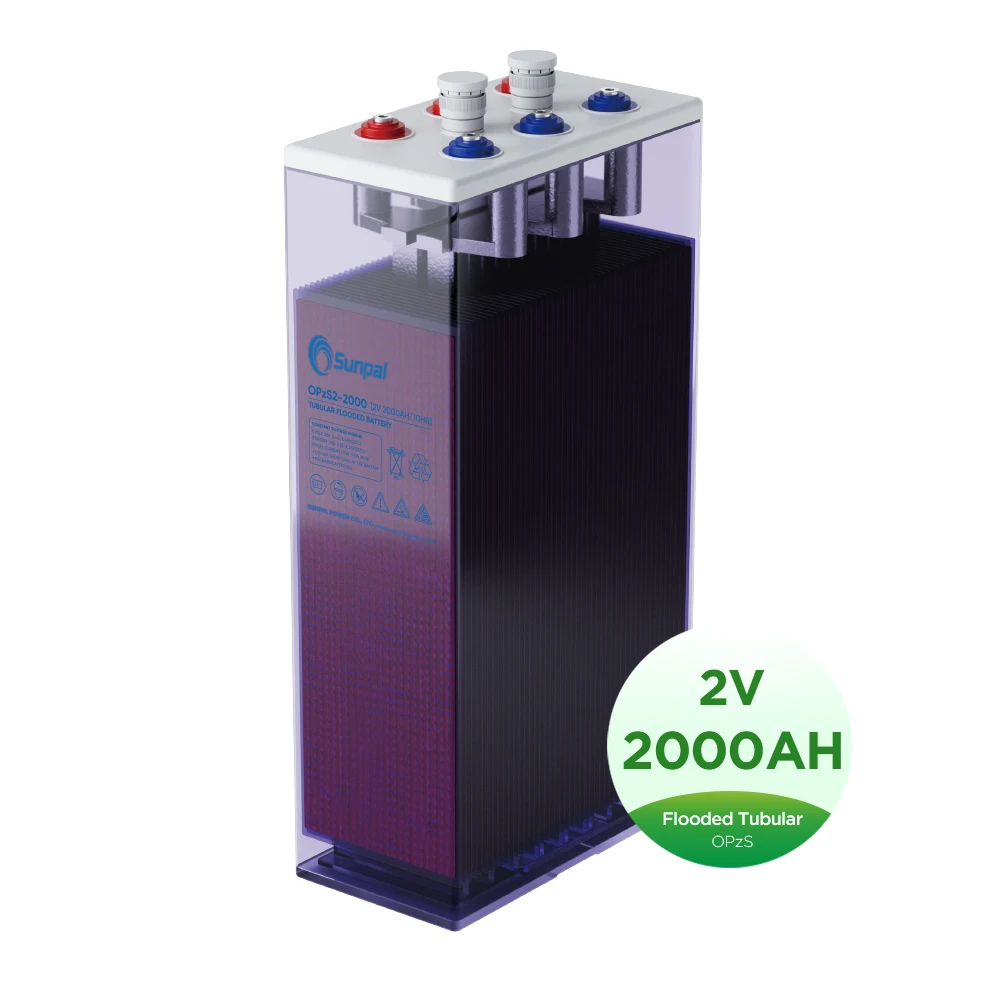 Sunpal opzs battery 2v 3000ah rechargeable sealed lead acid tubular battery