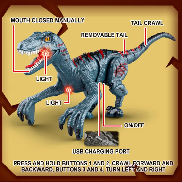 8 Function 2.4G Walking Dinos Remote Control Dinosaur Big Dinosaur Toys Electric Toys Walking Model