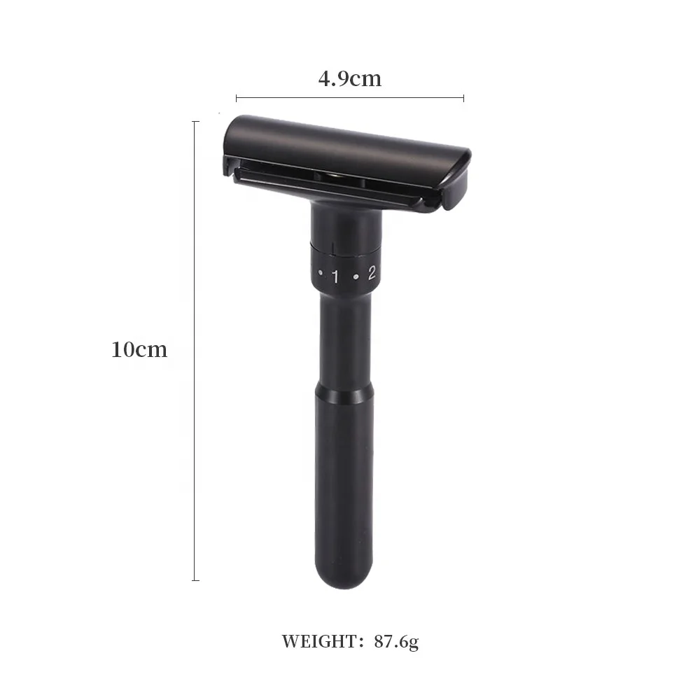 Black Color 6 Adjustable Shaving Degree Razor with Easy Use Shaving Cap Safety Razor