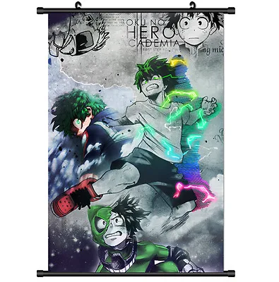My Hero Academia Wall Scroll Hanging Banner Anime Scroll Poster with Plastic Scroll