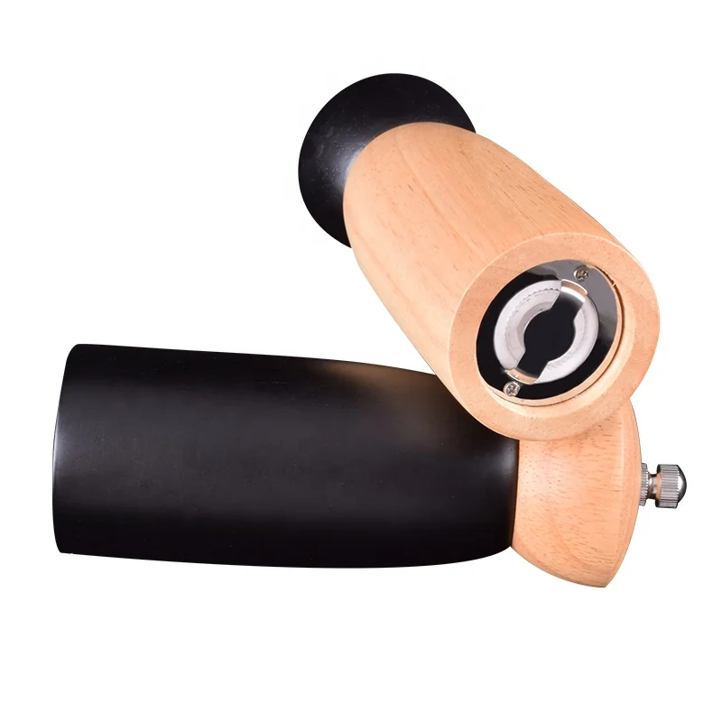 Customized high quality  manual wooden  mill adjustable wood salt and pepper grinder