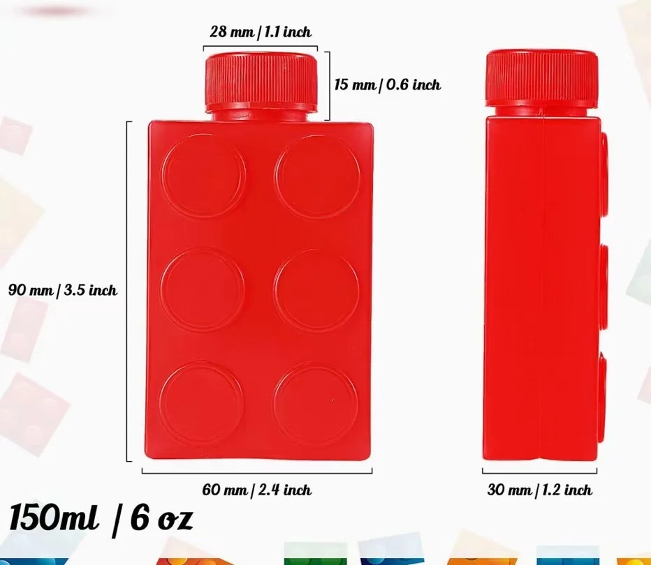 New Hot Sale Block Bottle 2024 Festive Party Straw Cup Reusable Block Cup Suitable for Birthday Party Gifts