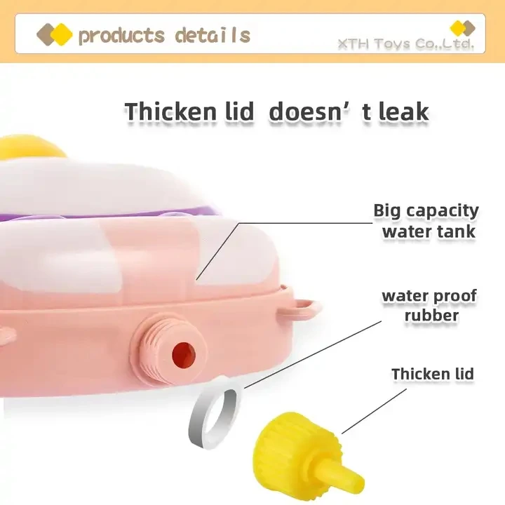 Factory Wholesale Cute Cartoon Duck Frog Dinosaur Animal Water Shooter Hot Summer Large Capacity  Water Gun Toy With Backpack