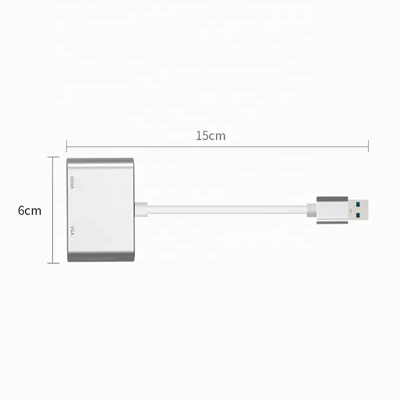 Wholesale USB to HDMI VGA Adapter Male to Female USB to HDMI VGA 2 in 1 Hub