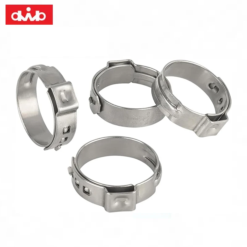 Single Ear Hose Clamps for Pex Tube CV Joint Boot for Engine Parts Stainless Steel 304 SUS Metal Fittings