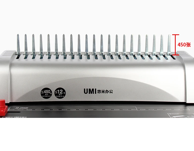 Office desktop easy use A4 size 450 sheets paper hand manual  perforating binding  bookbinding machine