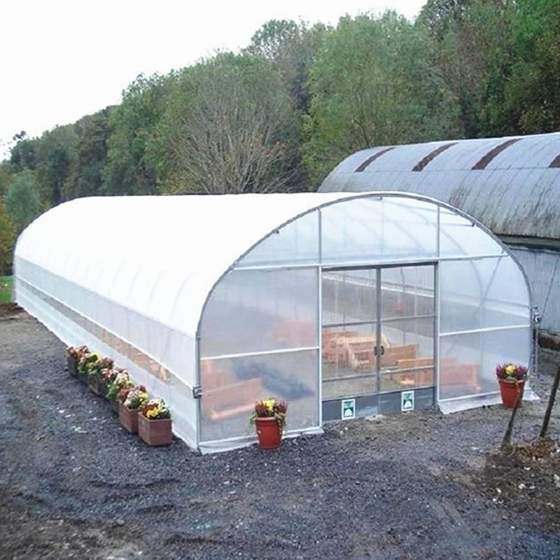 Vegetable greenhouse skeleton single simple greenhouse polycarbonate farm greenhouse roll film ventilation C-shaped steel oval