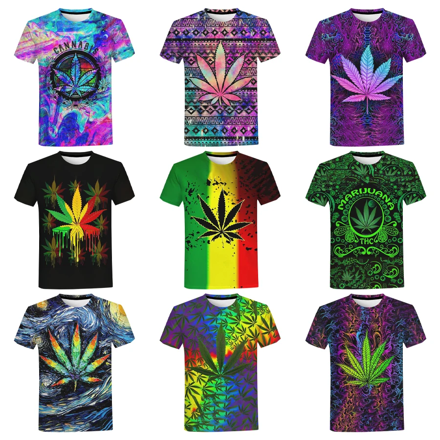 2022 Bob Marley Weeds Leaf 3D Digital Printing Shirt For Men Custom All Over Print Tshirts Graphics Printed Tees 3D Clothing