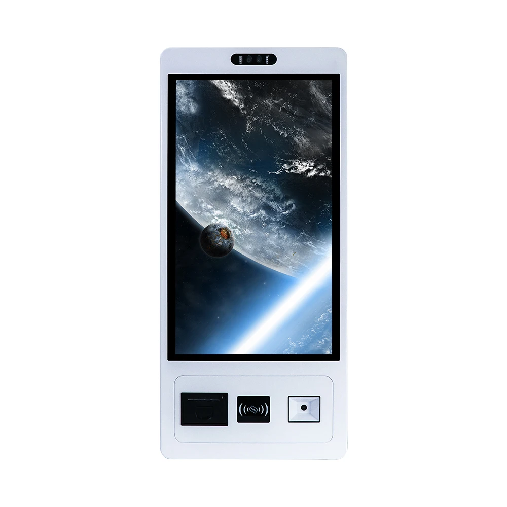 23.8 Inch Android All In One Touch Screen Touch Panel Pc Self Service Kiosk Machine For Payment Kiosk With Printer Card Reader