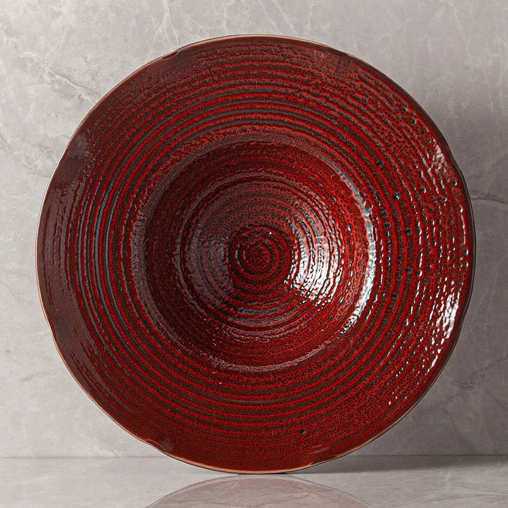 Red Pasta Dishes Plates Porcelain Platos Finos Porzelan Geschirr Restaurant Piatti Porcellana Per Ristorante Italy Soup Assiette