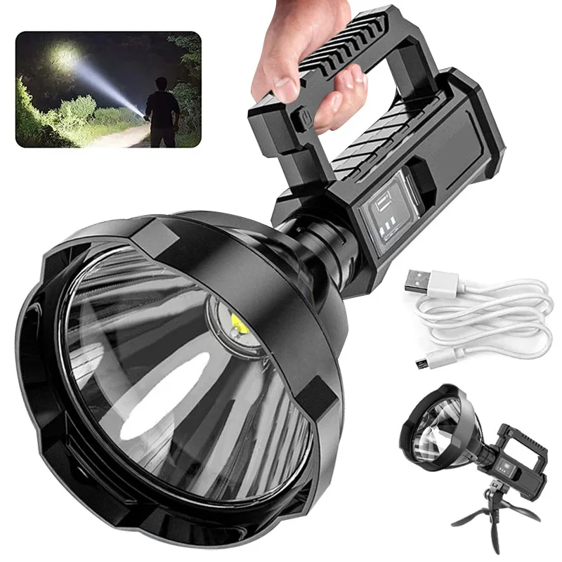 High quality Led Flashlight Long Range multifunction USB rechargeable plastic waterproof Flashlight