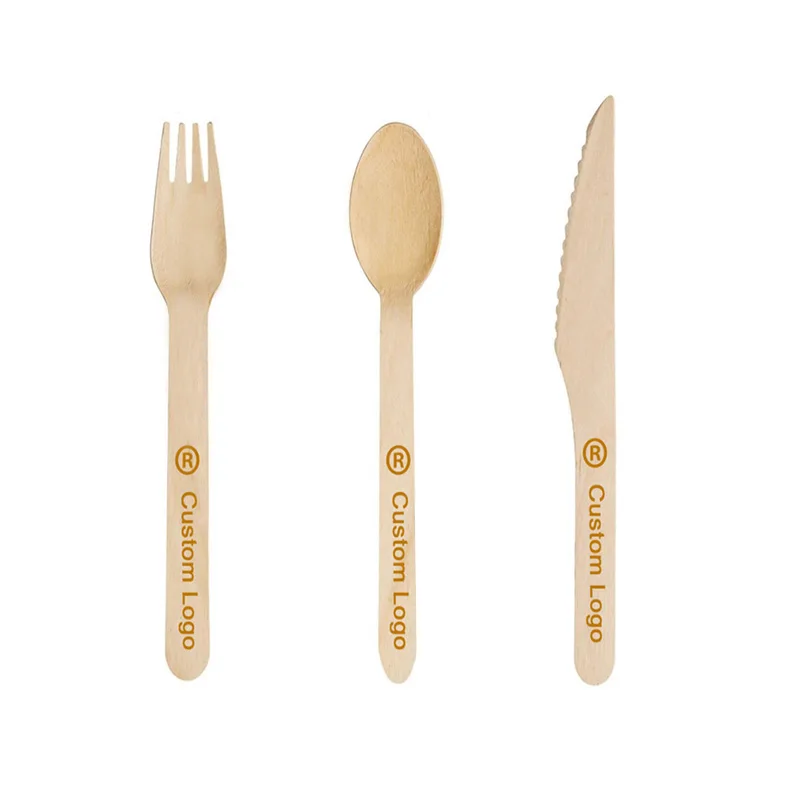 Wholesale New Design Bamboo Wood Knife Spoon Fork Cutlery Set disposable wooden spoon fork knife