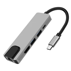 USB C 8 port Type C Hub 8 in 1 Aluminum USB 3.0 -compatible Hub Adapter PD Charging Laptop USB Hubs Extension
