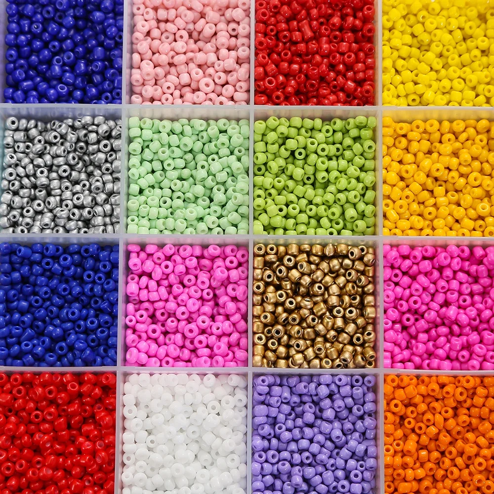 DIY 24 Grid Mix color Glass Seed Beads 4mm Seed Beads Jewelry Making Set For Bracelet Making Necklace Gift DIY Box For Kid women